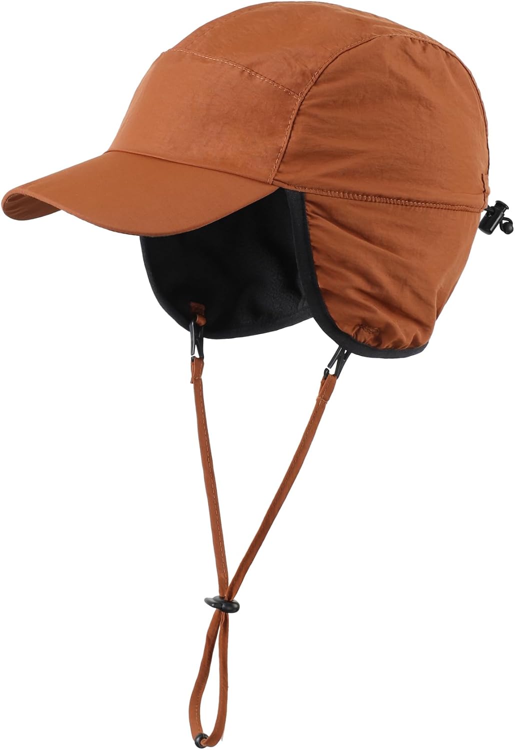 Home Prefer Waterproof Men’s Winter Hats with Visor Warm Fleece Lined Baseball Cap Earflaps Trooper Trapper Hat for Men