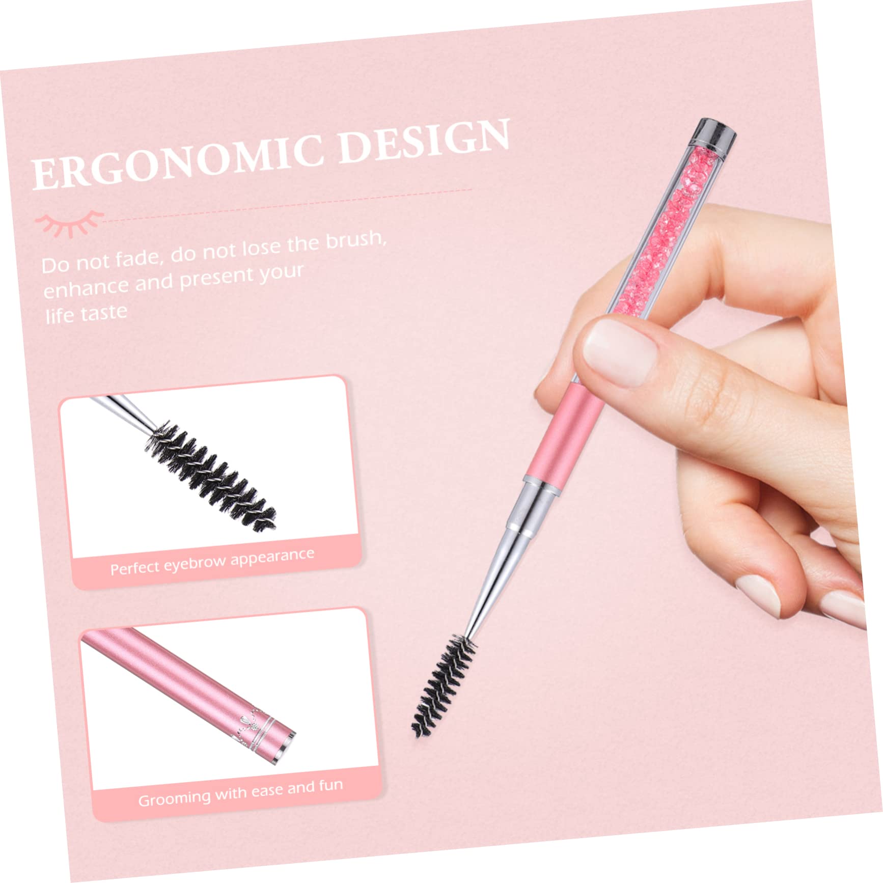 Beatifufu Mini Eyebrow Lash Brush Kit 3pcs Mascara Wands with Screw Eyelash Brush Portable for Daily Travel Use