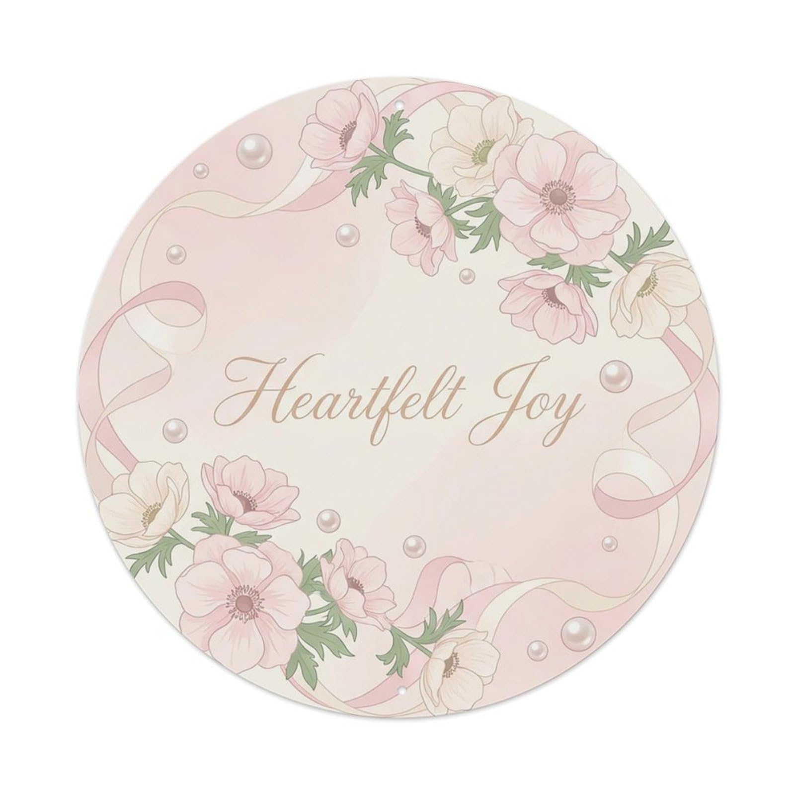 Romantic She Shed Floral Heartfelt Joy Metal Tin Sign