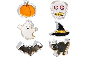 Halloween Cookie Cutters Set of 6 (3" to 3.5") for Baking
