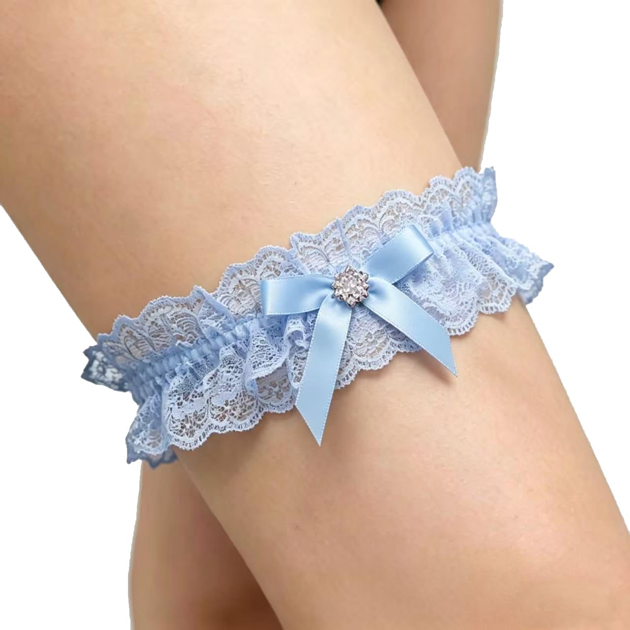 Blue Garters for Bride Wedding Garter Set for Bride Bridal Garter Leg Thigh Blue