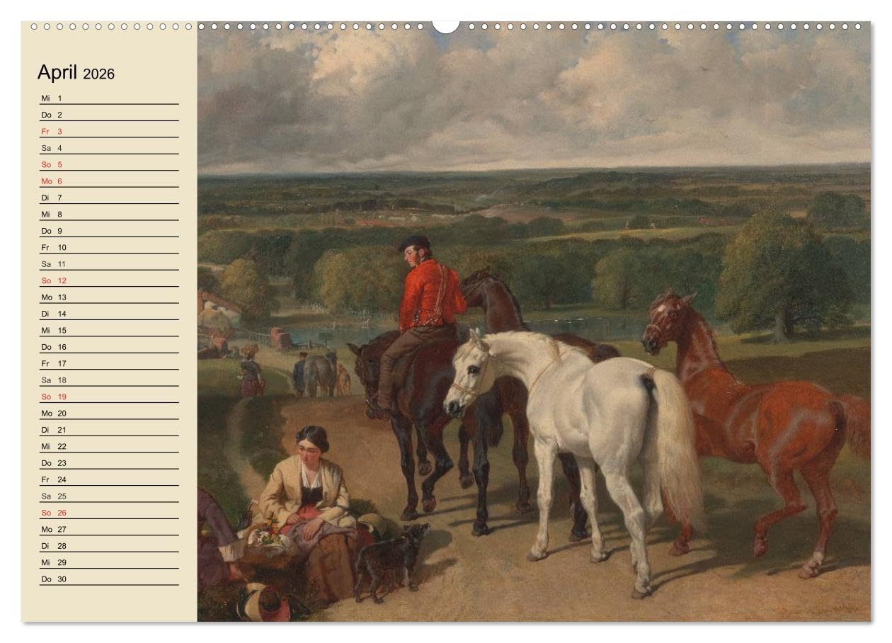Pferde-Ölgemälde. Die Kunst der alten Meister (Wandkalender 2026 DIN A2 quer), CALVENDO Monatskalender: Beeindruckende Ölgemälde von großen Künstlern der Vergangenheit (CALVENDO Kunst)