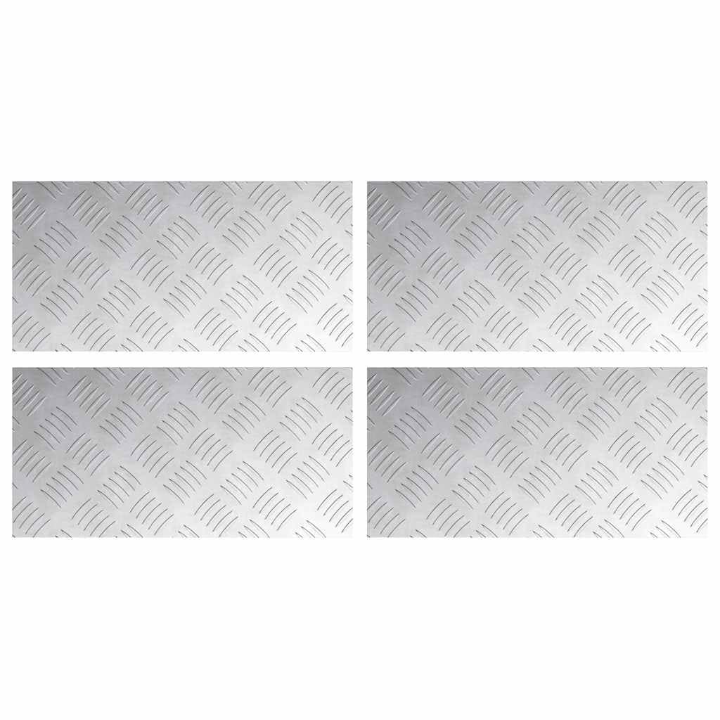 Aluminiowe stopnie schodowe, 4 sztuki, 40 x 20 cm, srebrne