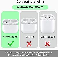 Vista 78 de Funda para AirPods Pro con kit de limpieza, funda de silicona suave para Apple AirPod Pro de 1ª/2ª generación, accesorios de funda AirPods Pro/Pro 2