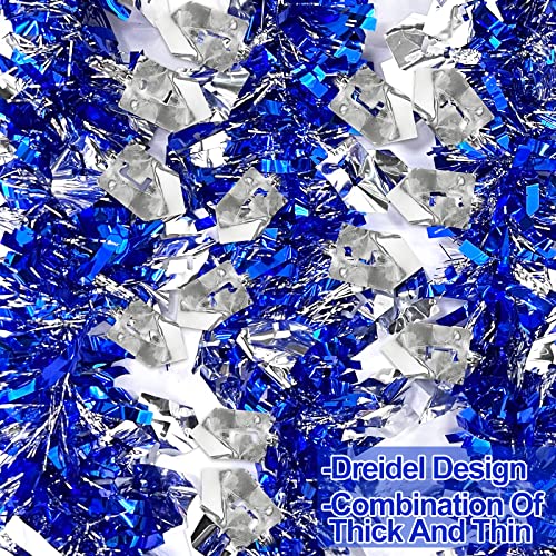 Turnmeon 18 Ft By 6 Inch Hanukkah Tinsel Garland, Hanukkah Decorations With Dreidel Silver Ornaments Blue Metallic Streamers Indoor Outdoor Chanukah Hanukkah Decoration Home Party Supplies #TOP2