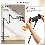 Gooseneck Phone Holder for Bed Laying Down, Magnetic Cell Phone Mount for Desk Headboard Bedside, Flexible Long Arm Stand for iPhone 17 16 15 14 13 12 Pro Max Plus Mini