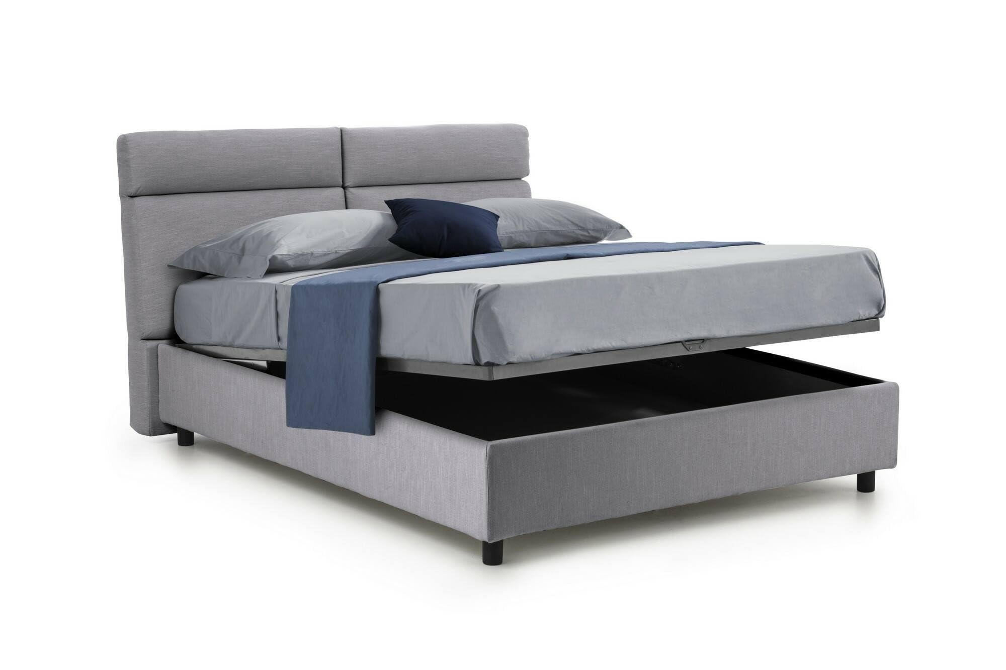 Dmora Rosamunda - Cama de Matrimonio desenfundable - Color Gris - Medidas 160 x 190 cm - Fabricado en Italia