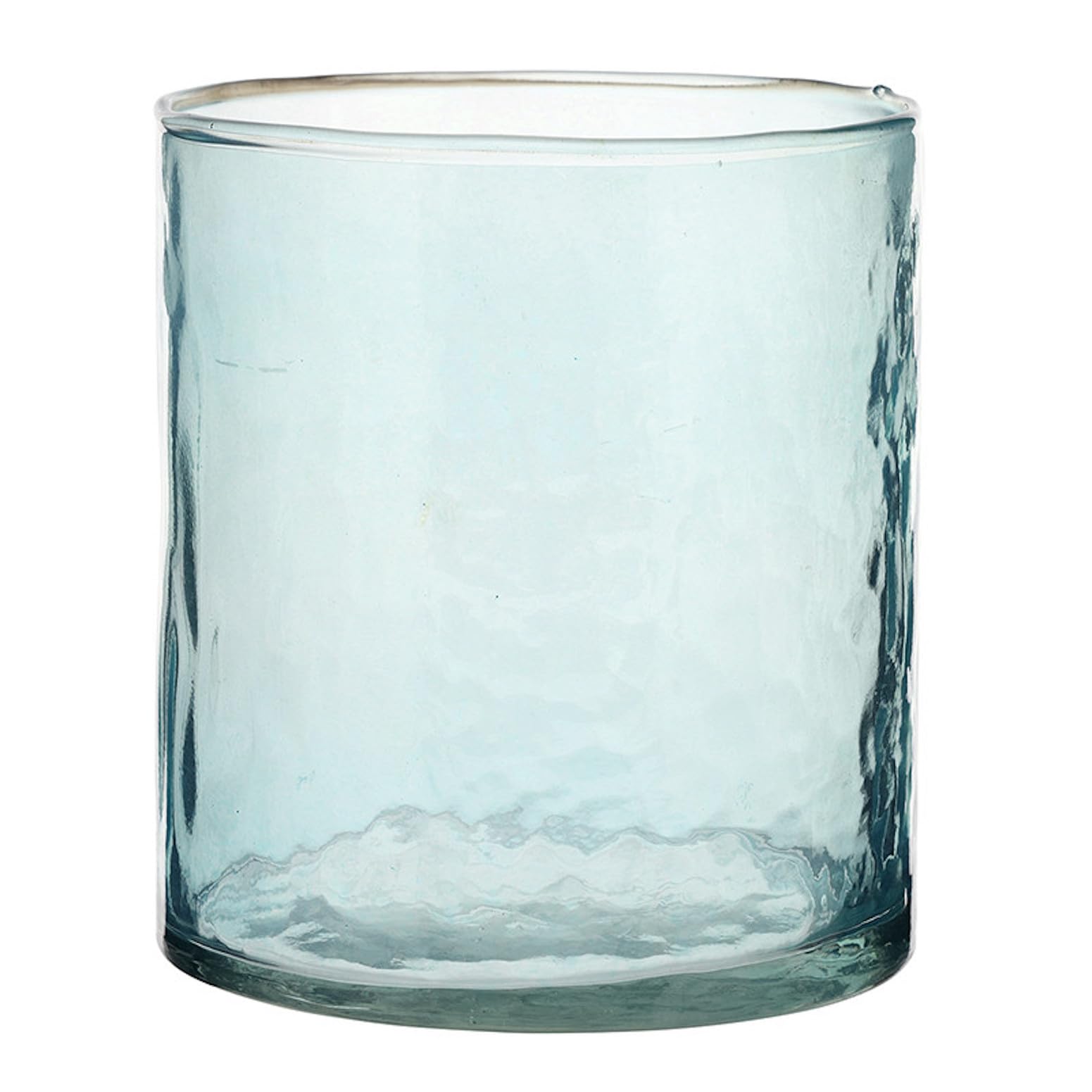 Santa Barbara Design Studio Candleholder Hammered Glass Candle Holder, Blue, Small - 6" Tall x 5" Diameter