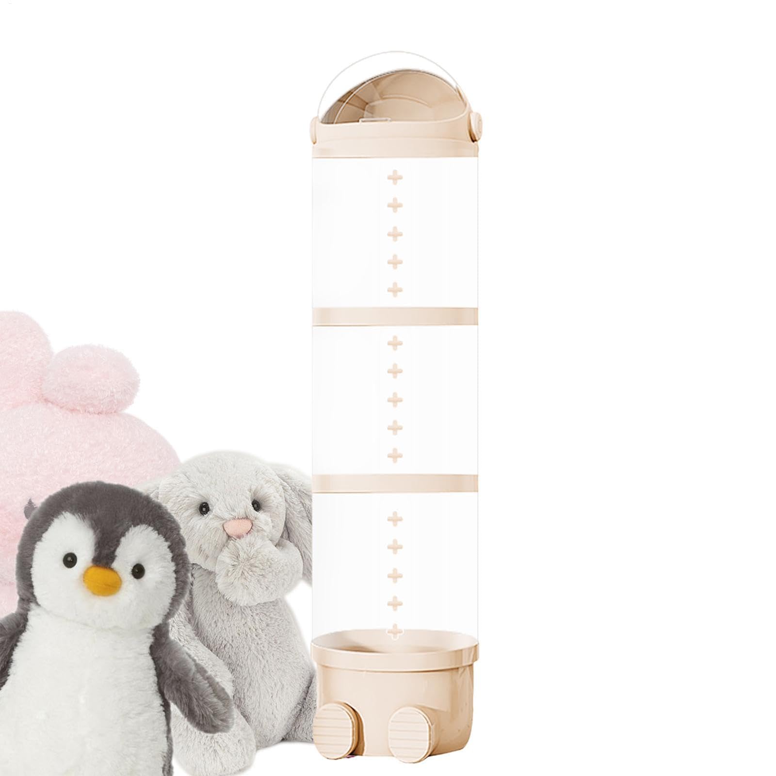 Tubo per Peluche Verticale, Tre Strati Porta Pupazzi Verticale, Organizzatore di Animali Trasparente, Contenitore di Stoccaggio Delle Bambole Trasparenti (Verde)
