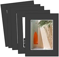 Vista 21 de MBC MAT BOARD CENTER, Paquete de 5 paspartús negros de 4x6 para fotos de 3x5, corte biselado, libre de ácido, grosor de 4 capas