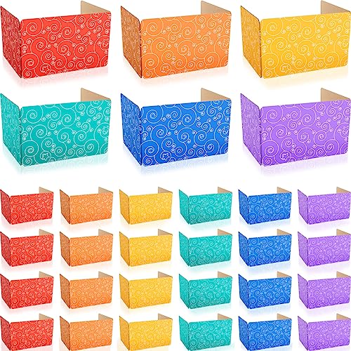 Jetec 30 Pcs Privacy Boards Corrugated Paper for Student Desks Classroom Privacy Boards for Desks Colored Desk Divider Desk Partition Trifold Panels Study Carrel for Study Teacher Classroom Office