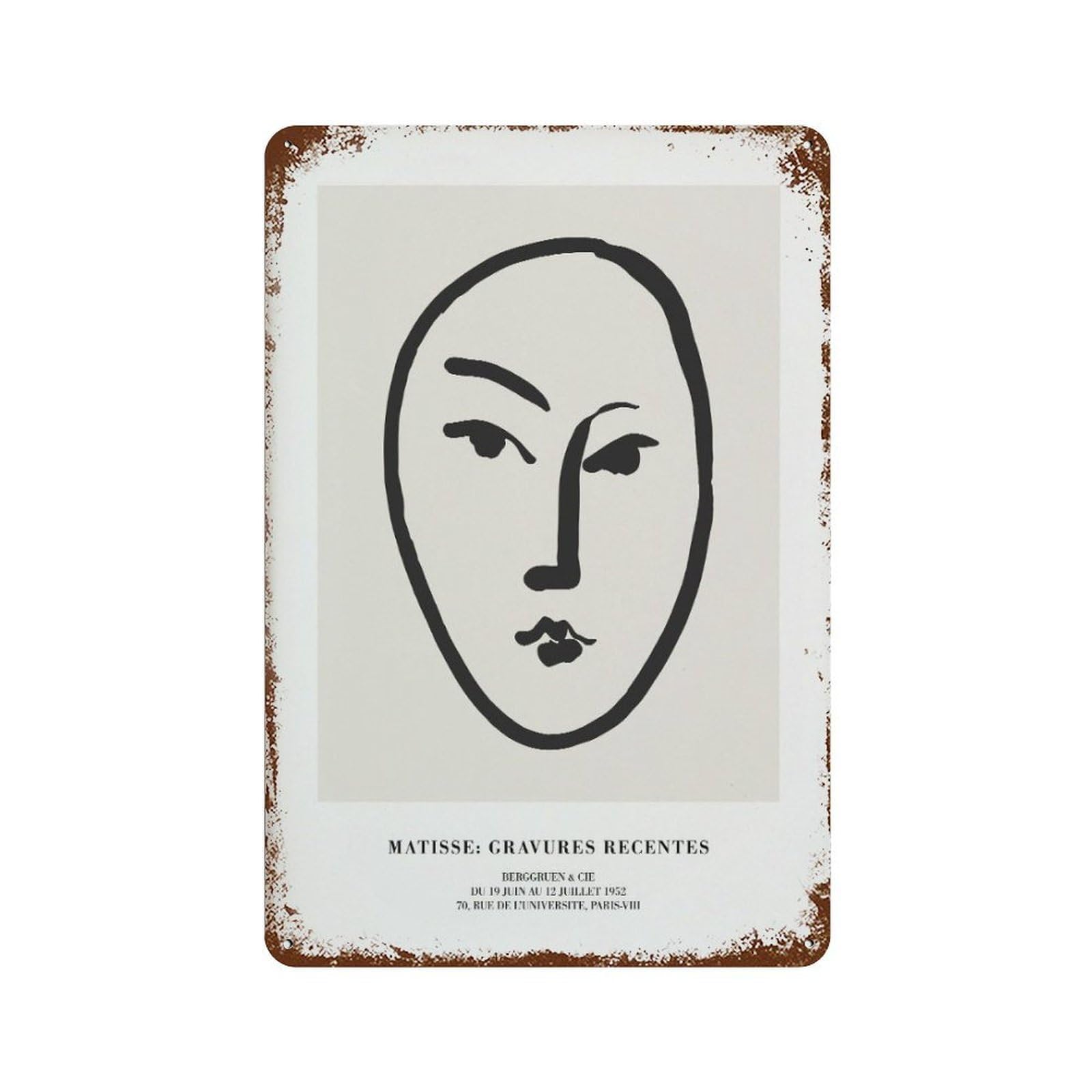 xiaoxiaoshen Matisse Woman Sketch Modern Home Decor Wall Decor Art Metal Tin Poster Modern Home Decor Art Home Bar Shop Decorations Vintage Sign 30x20cm