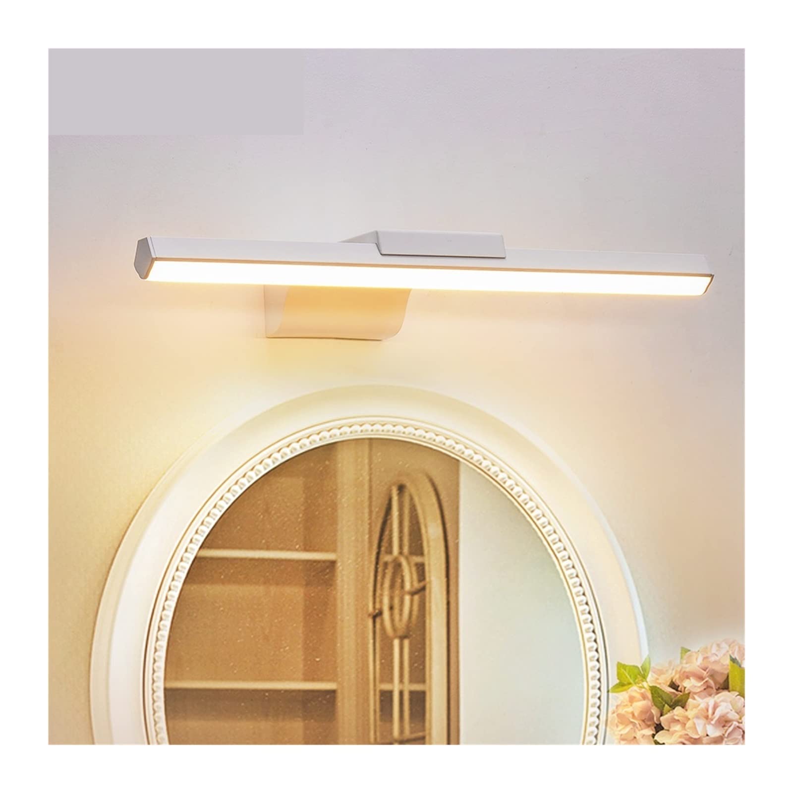 Światło obrazu LED Oprawa ścienna Led kryty nowoczesna lampa łazienkowa biały czarny kolor kinkiet do salonu sypialnia Do malowania ścian, ramki, portretu(Size:5500-7000K,Material:WHITE_12W(560MM))