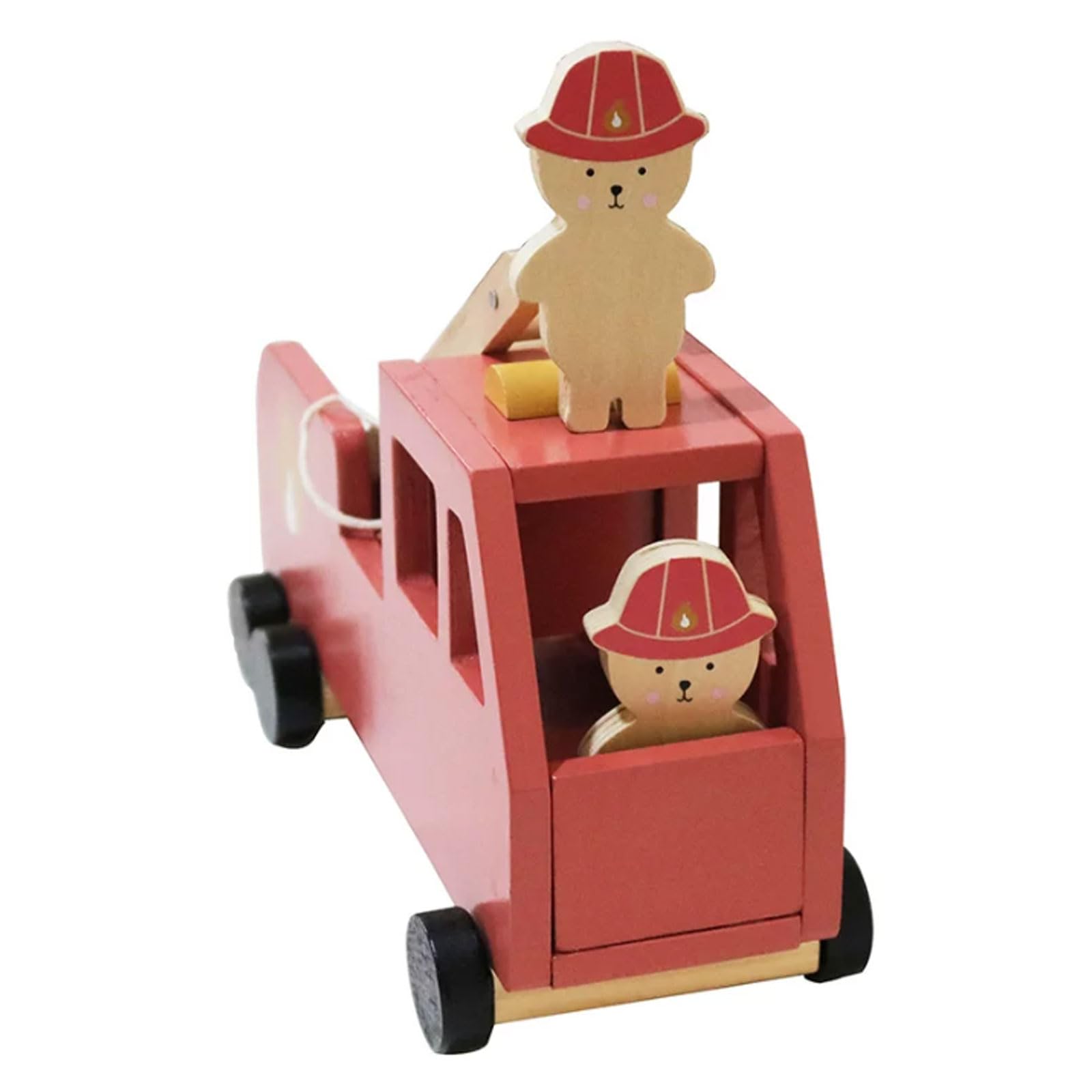 Material Didáctico Montessori de Vida Diaria Camión de Bomberos de Madera Entrenamiento de Inteligencia Infantil Juguetes de Educación Temprana para Jardín de Infantes