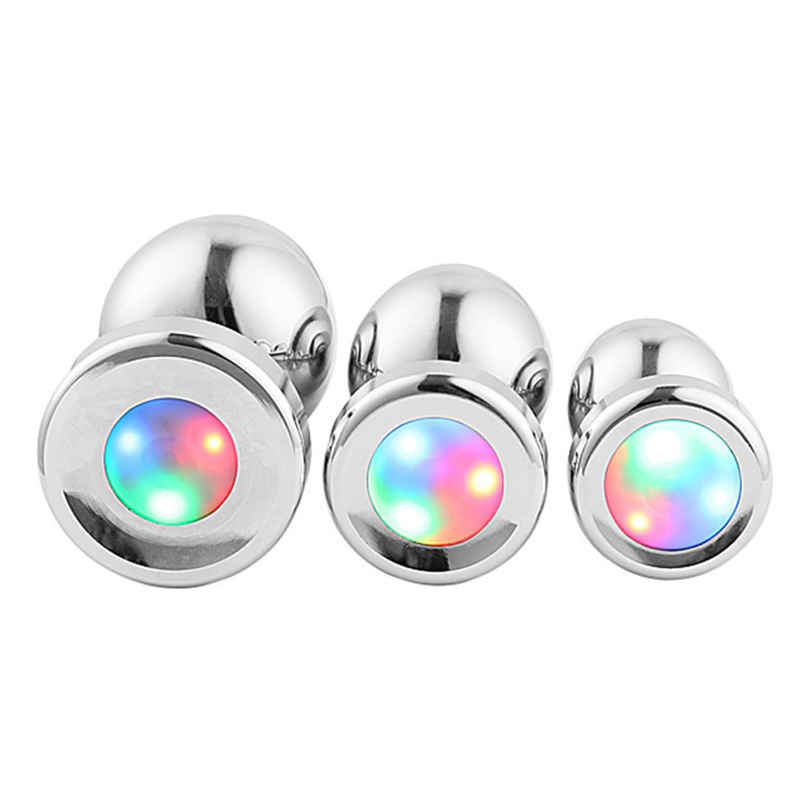 Anal Plug Vibrator with Luminous Tail Adult Sex Toys Rechargable 10 Modes Vibrating Butt Plug for Prostate Massage LED Colorful Light up for Beginners & Couple Sex Games: M Metal anal plug