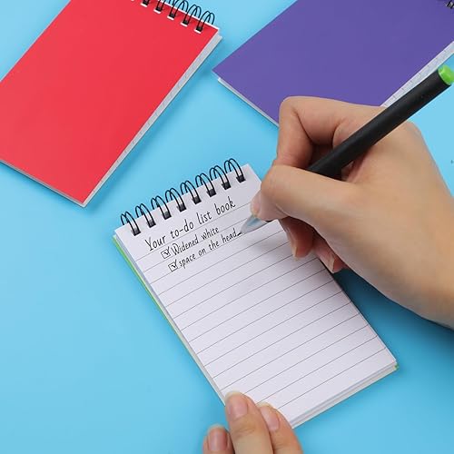 Miniatura 5 de Utron 8 cuadernos en espiral, cuaderno de bolsillo de doble bucle de 3 x 5, mini cuadernos estilo oficina, bloc de notas pequeño de bolsillo