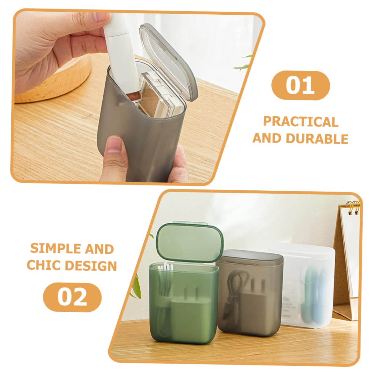 Boîte de Rangement Plastique avec Couvercle 3pcs PP Transparente