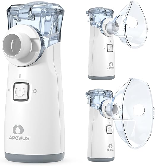 Portable Nebulizer - Nebulizer for Adults and Kids, Nebulizer Machine for Adults and Kids with 3 Modes, Nebulizer Mouthpiece & Mask Accessories for Home and Travel Use APOWUS.