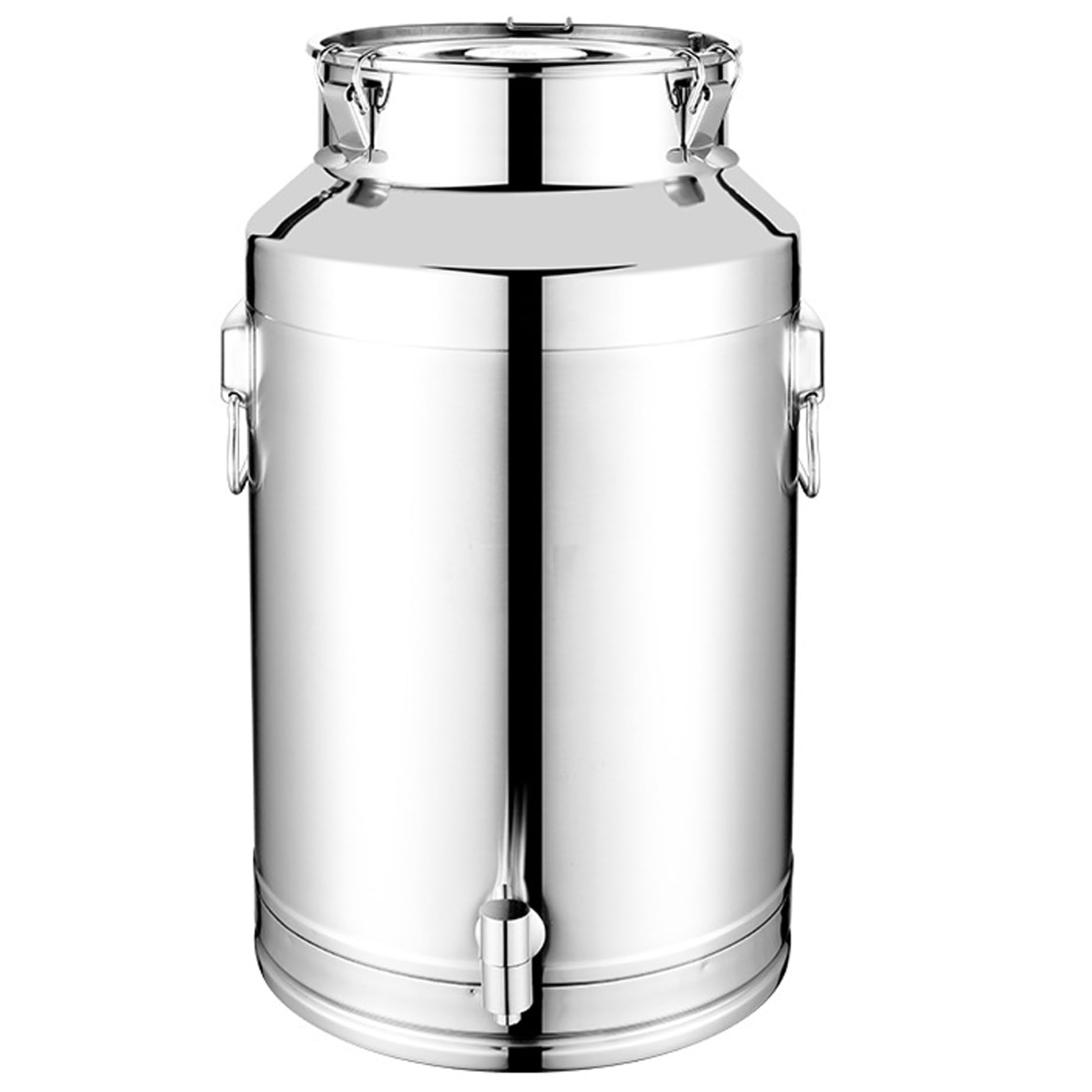 Dispensador de agua de acero inoxidable, 14 litros, lata de leche de acero 201 de grado alimenticio con tapa, sello y grifo a prueba de fugas para almacenamiento de bebidas, vino, aceite de