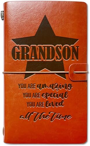 Diario de cuero para nieto, eres increíble y especial amado, regalos de Navidad, graduación, cumpleaños para nieto, diario de viaje, diario de