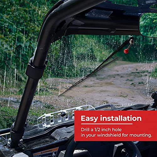 Kemimoto Utv Manual Hand Operated Windshield Wiper Assembly Compatible With Polaris Rzr Ranger Compatible With Maverick X3 Commander Defender Pro #TOP1