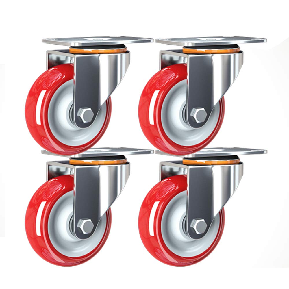 Roulettes pivotantes robustes charge 200kg en caoutchouc anti-trace pour meuble