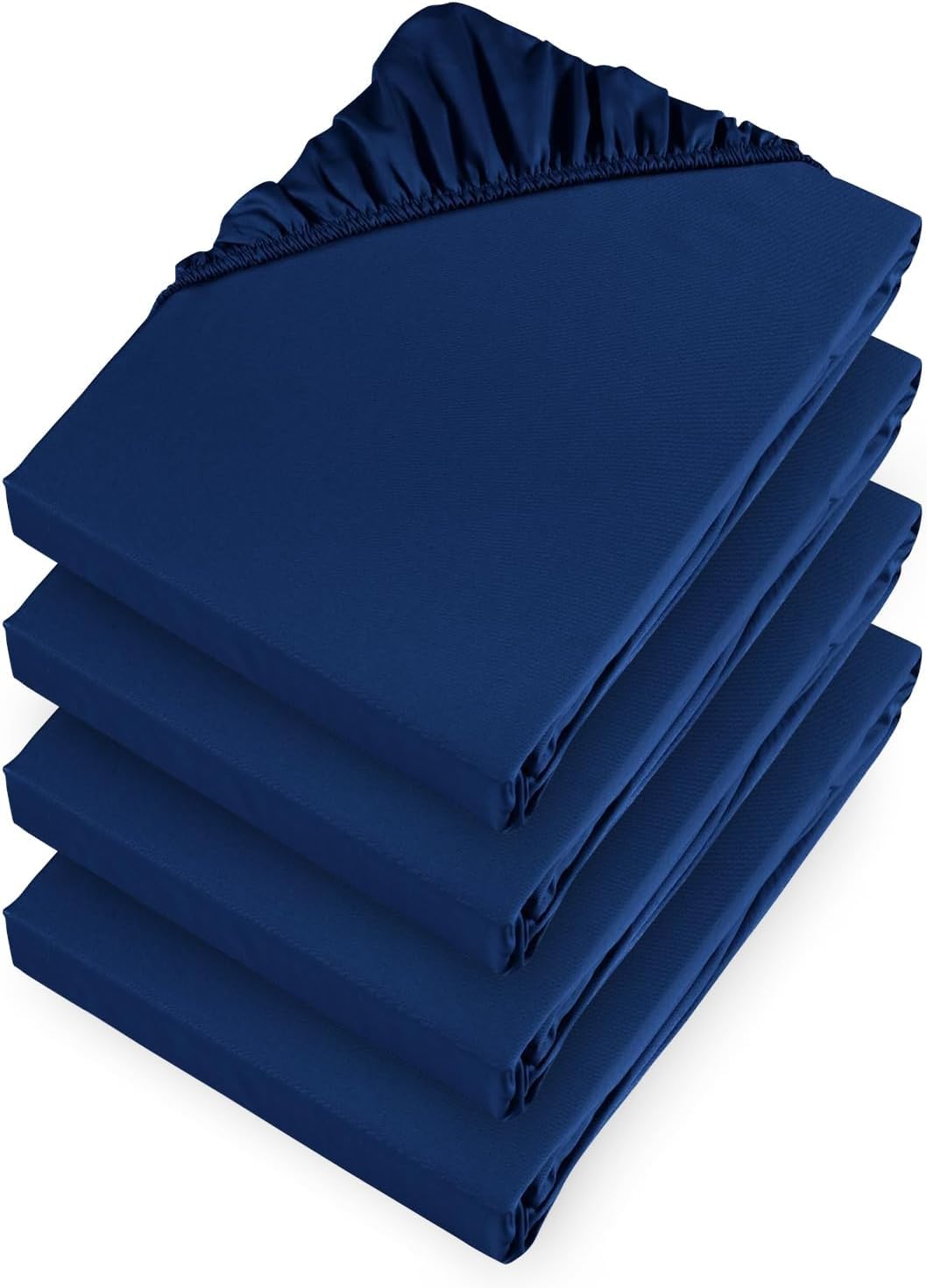 Aspire Homeware Small Double Fitted Sheet - 25cm Deep 4 Pack (Navy)