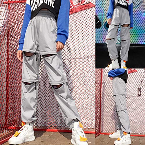 LISTHA Reflective Cargo Pants Women Overalls Street Shot High Waist Trousers - Thumbnail 5