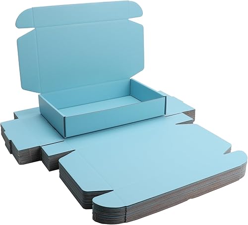 Cajas de embalaje de envío azules kaxilu 20pcs Cajas de envío Tamaño-L10.5xW6.3xH2 pulgadas Embalaje adecuado para comercio electrónico