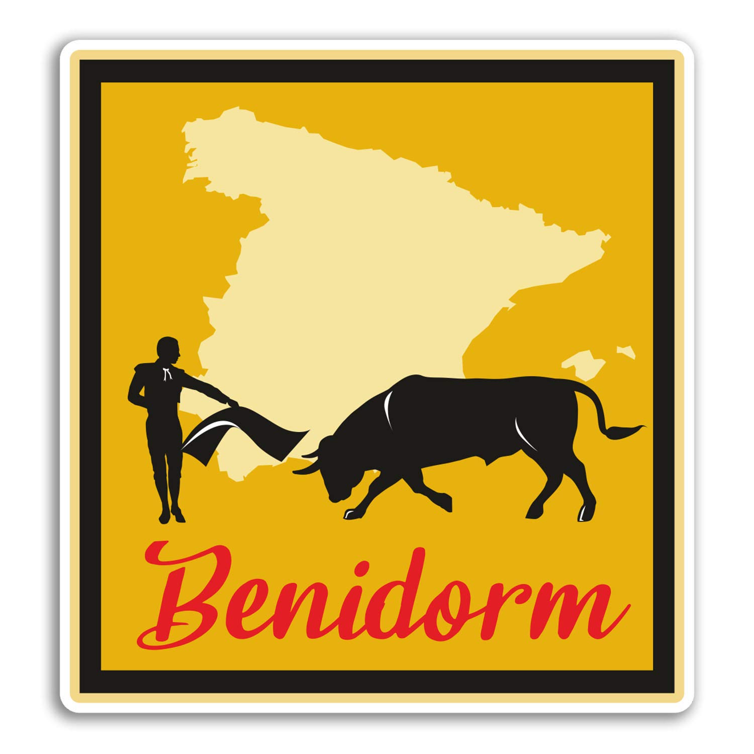 2 x 10cm Benidorm Vinyl Stickers - Spain Travel Sticker Laptop Luggage #18672 (10cm Tall)