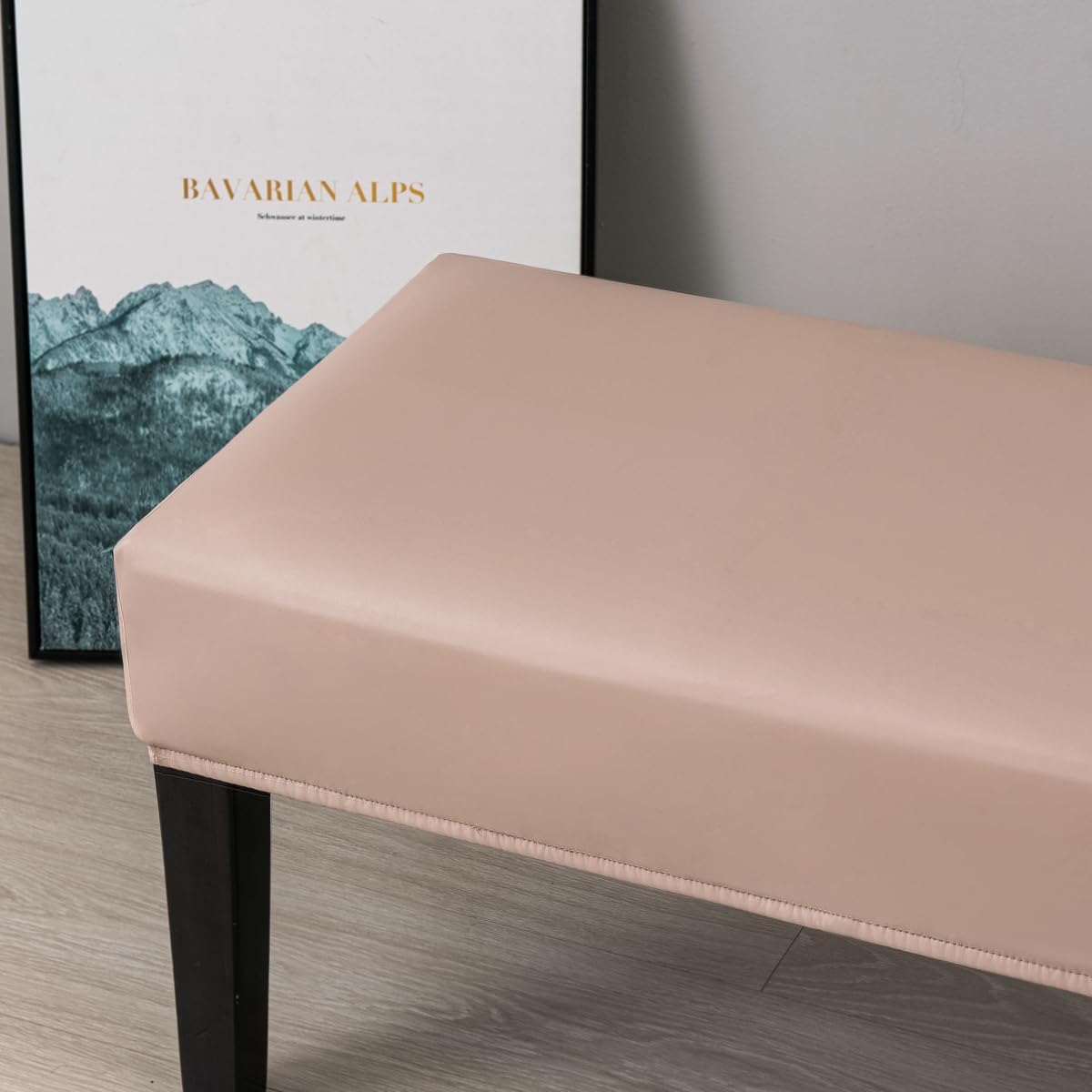 EBETA Housse de Banc de Salle à Manger Extensible en Cuir synthétique imperméable pour Chambre à Coucher, Cuisine, hôtel, Banquet (Vert Clair
