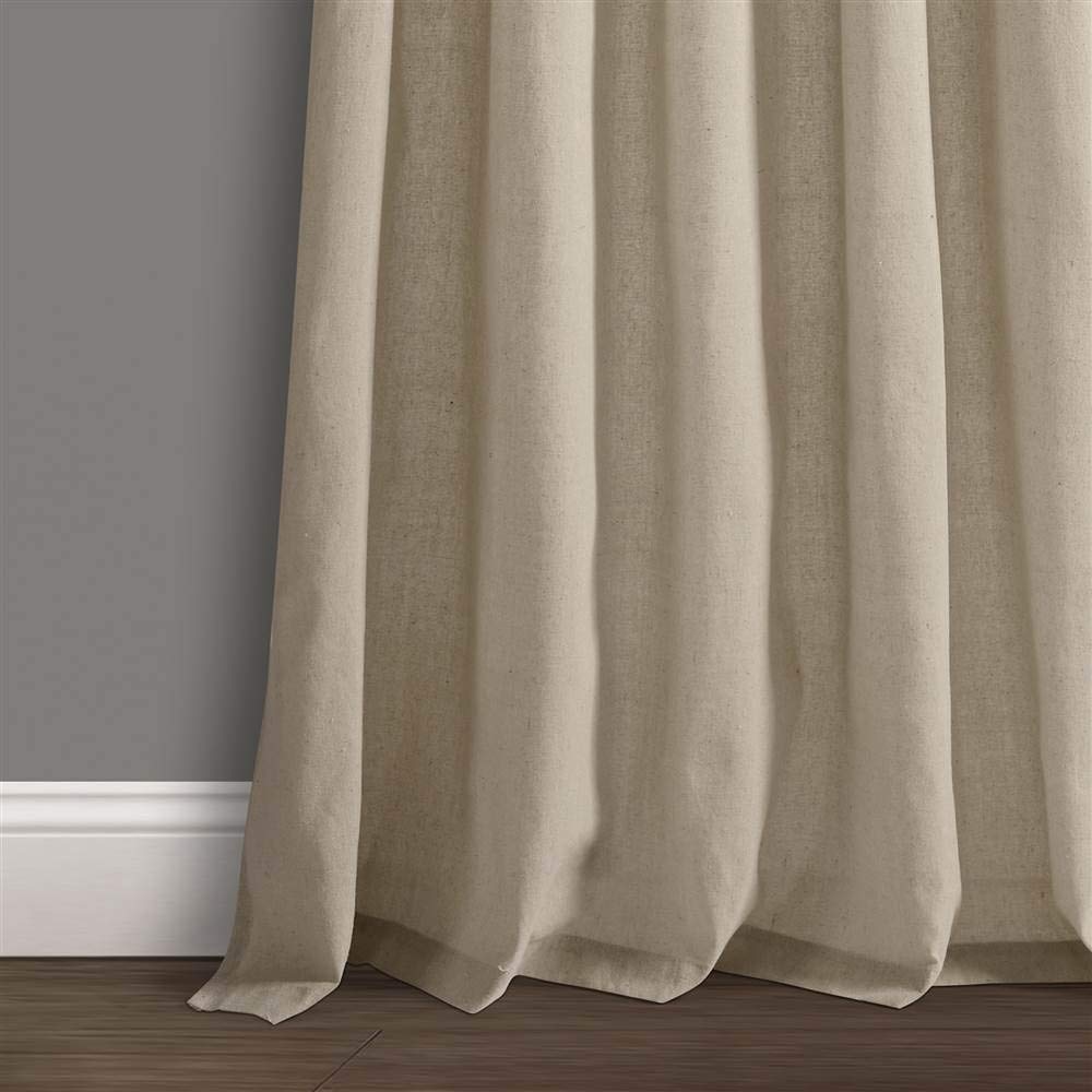 Lush Decor - Coppia di tende a pannello in iuta con passanti annodati, 114 x 213 cm (larghezza x lunghezza), lino scuro
