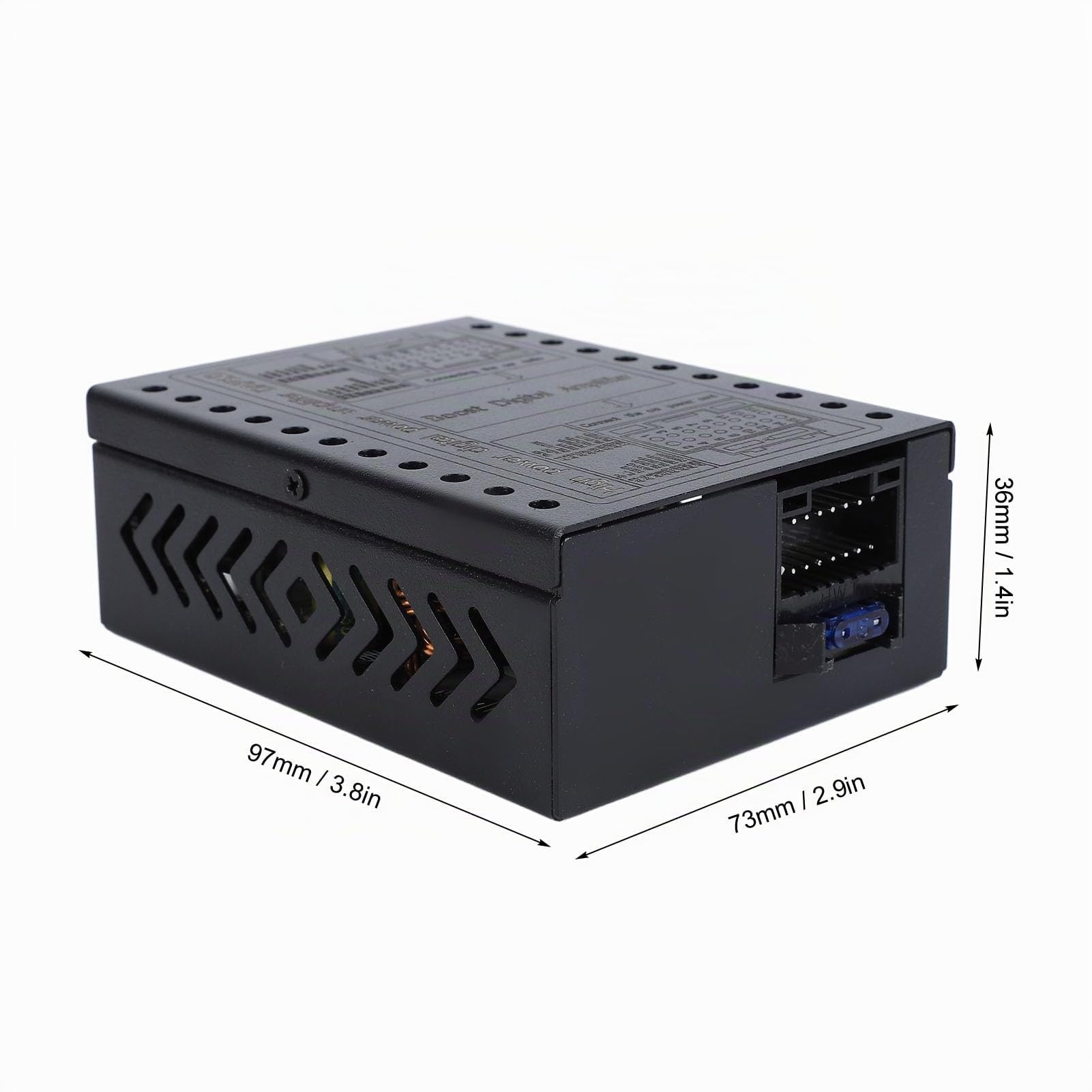 Amplificatore DSP per auto classe AB, DC12V Auto Amplificatore di per sistemi audio, compatibile con 2/4 Ohm, Processore audio digitale superiore, nero accessori per rimorchi