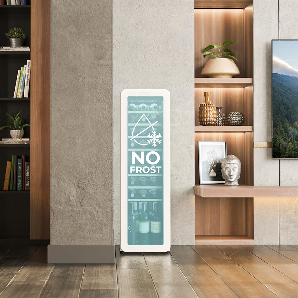 Cecotec Bolero Grandsommelier Origin Duo 30 Hit Green Weinkühlschrank 30 Flaschen 2 Temperaturzonen NoFrost LED-Steuerung Holzregale