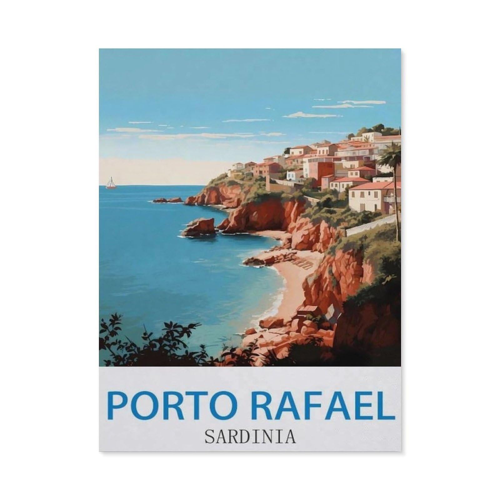 Porto Rafael Sardinia，Tin Signs,Funny Vintage Metal Sign Plaqu Poster Wall Art Kitchen Garden Bathroom Decor(20x30cm）8x12 inch-EE27