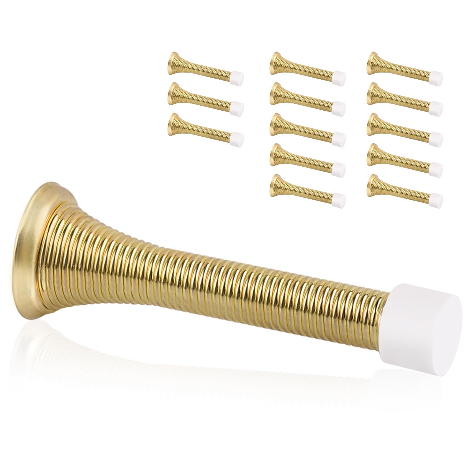 KOVOSCH 14 Pack Spring Door Stopper Bright Brass 31/4