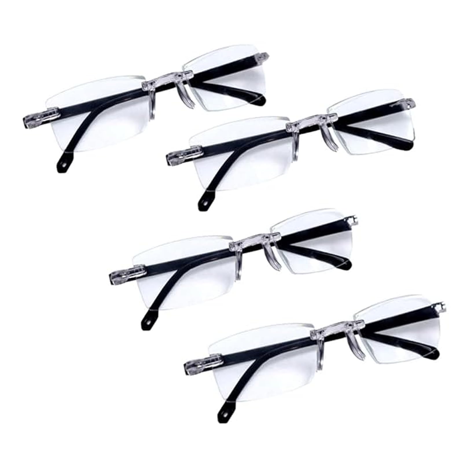 Smart Auto Focus Reading Glasses for Men and Women, Adaptive Power Reading Glasses with 1.5 Strength, Rimless Stylish Eyeglasses Frames, Foldable Design for Easy Carry and Daily Use, 4-Piece Set-image-5