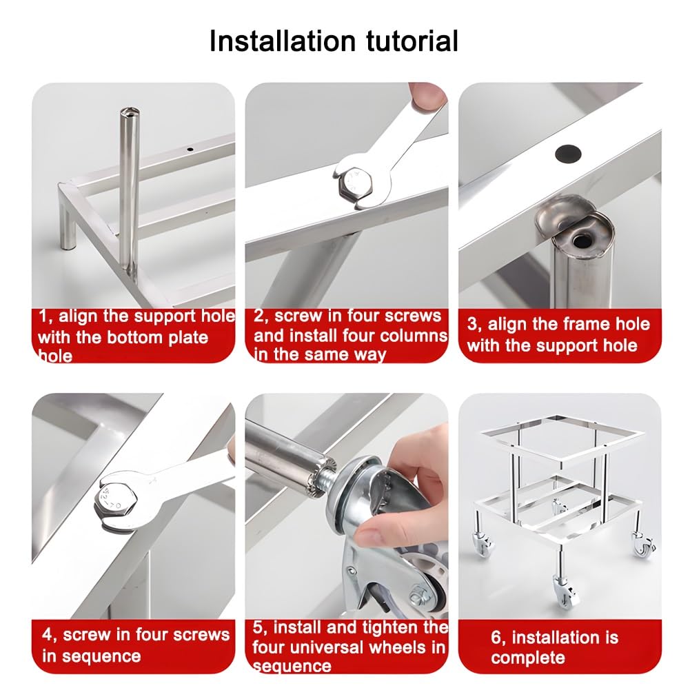 Portavaso in acciaio inox con ruote, base mobile per bombole del gas, carrello multiuso per mobili, per barili di spostamento, secchi per latte