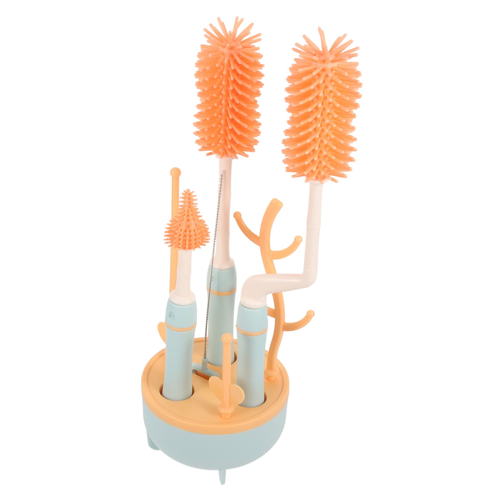 Set de Cepillos para Limpieza Profunda de Biberones y Pajitas con Mango Extendido, Material Silicona y TPE, Adecuado para Viaje y Cuidado de Botellas de Ñiño