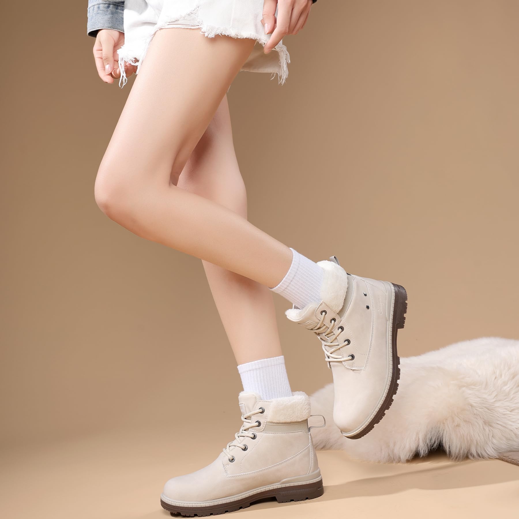 Damen Winterstiefel Winterschuhe Warm Gefütter Schneestiefel Bequem Rutschfeste Winter Schuhe