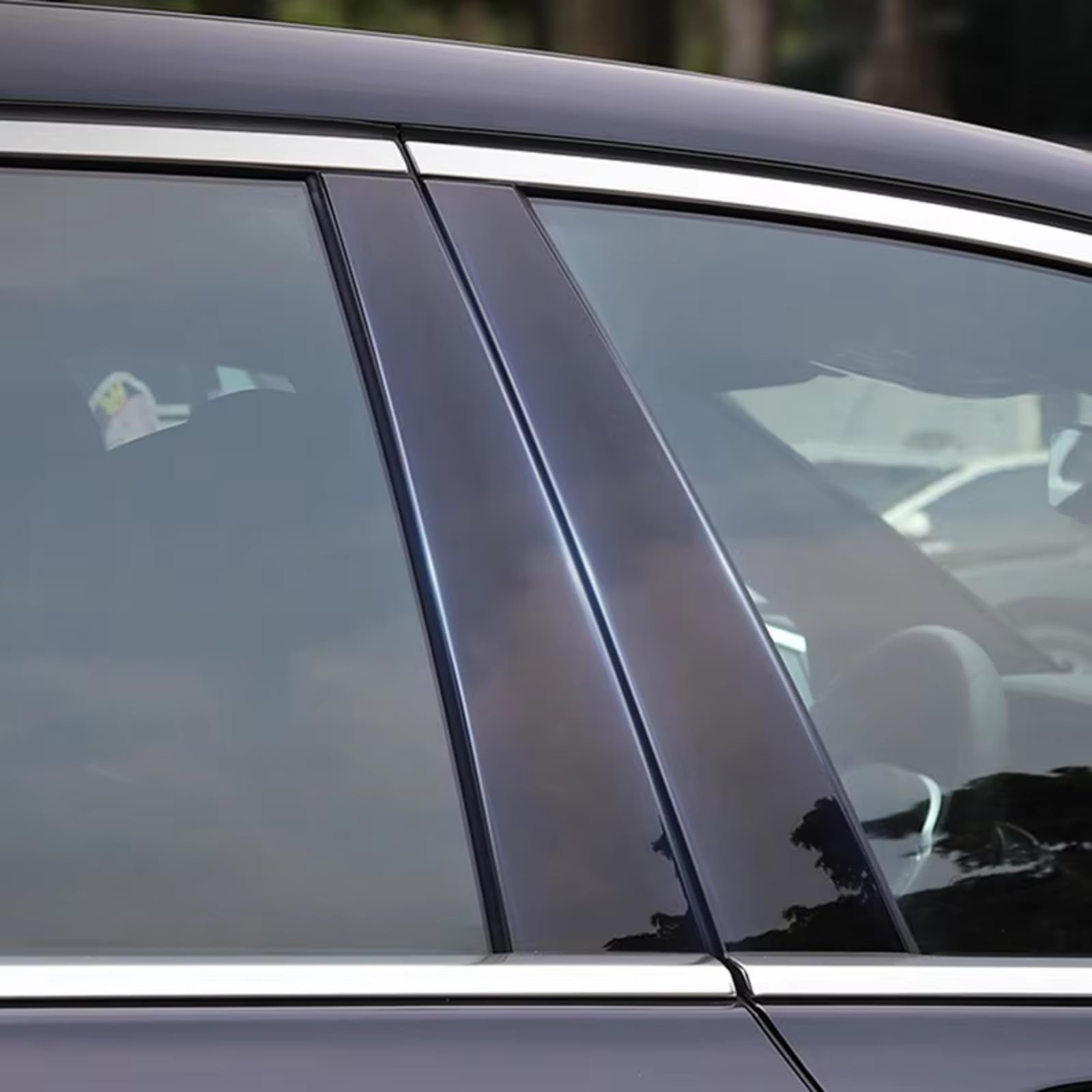 Nero Lucido Rivestimento Montanti Auto per Jaguar E-Pace 2018-2024, Copertura AntiGraffio per Colonna B Accessorio Esterno Auto