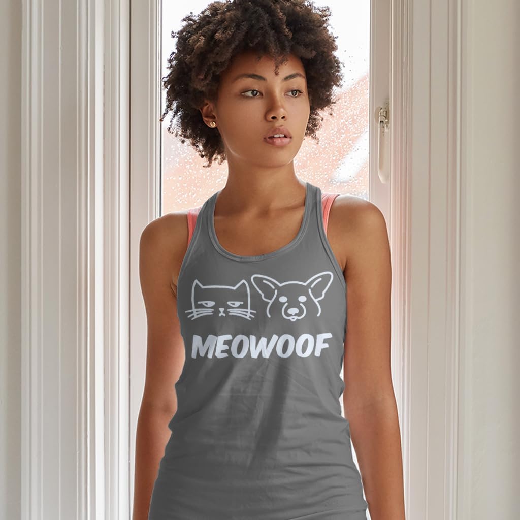 Meowoof Racerback Tank - Pets Owner Gift Tank Top - Funny Animal Tank