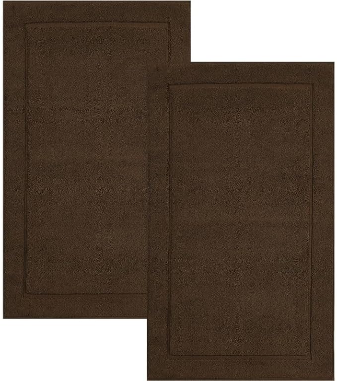 Amazon.com: Hawmam Linen Brown Bath Mats, 21 x 34 inches, Pack of 2-100 ...