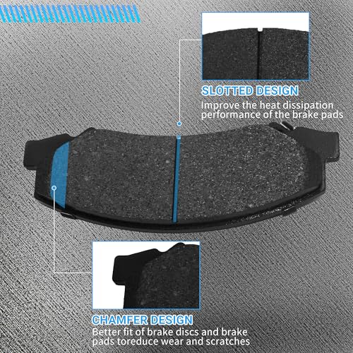 Image of Front Brake Pads Set Compatible with Buick Allure LaCrosse Lucerne, Cadillac DTS, Chevy Impala Limited Monte Carlo Automotive Replacement Brake Pads Semi-Metallic D1159
