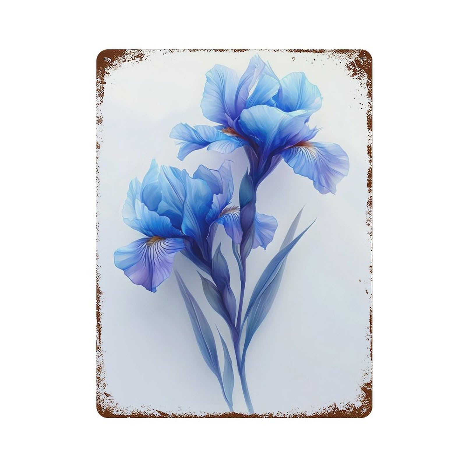 Iris Vintage Decorative Tin Sign 15.7"x11.8", Ideal for Basement, Hobby Room And Garage Decor