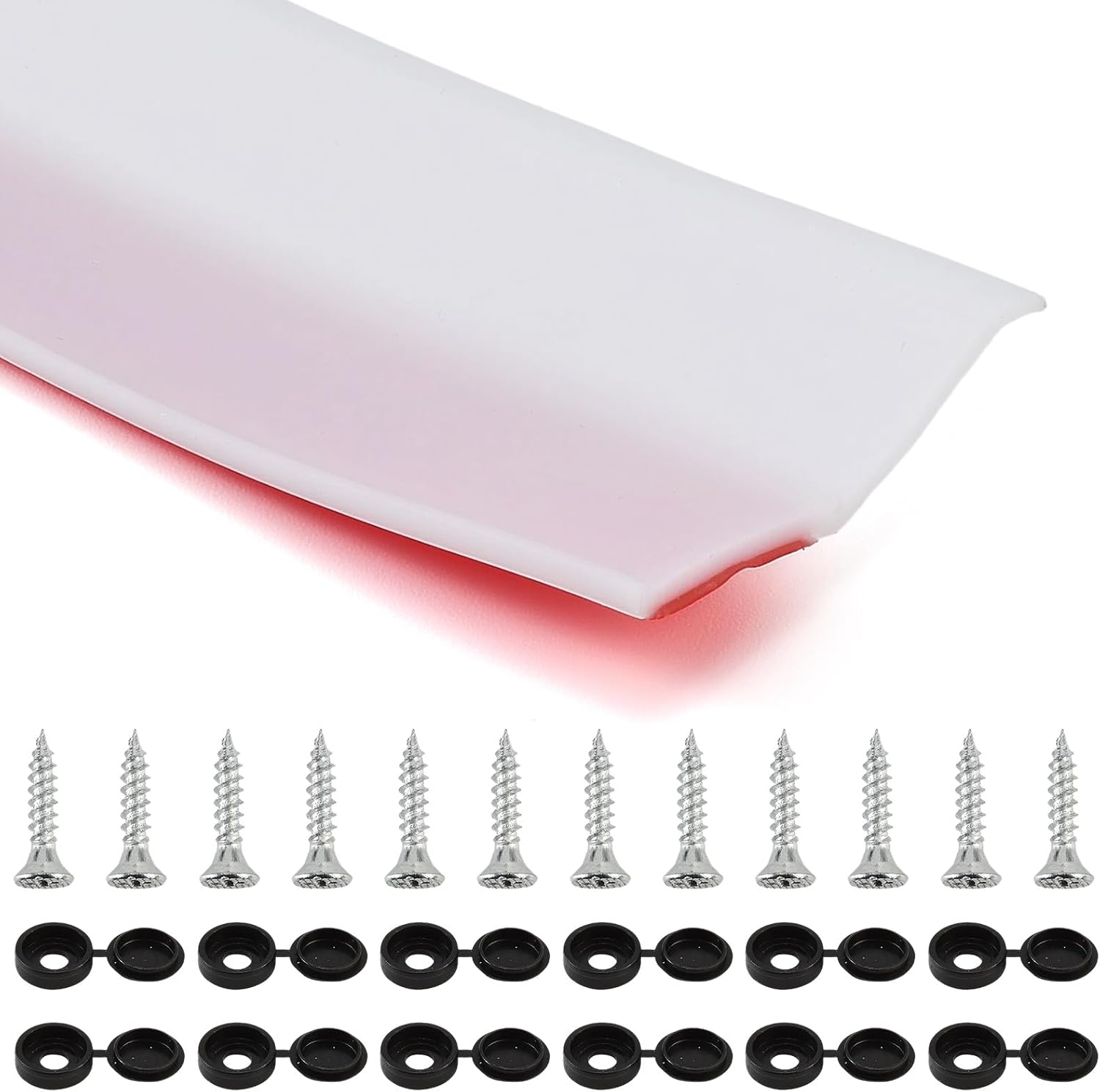 36 Ft Garage Door Seal Top and Sides, TPE Garage Door Weather Stripping Trim Seal Replacement with Adhesive Backed (White)