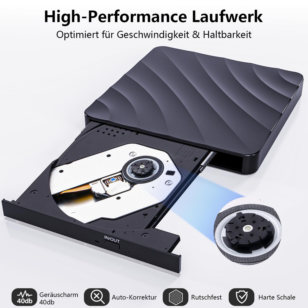 Lettore CD DVD Esterno per PC: Masterizzatore DVD Esterno per PC Portatile per CD/DVD +/-RW, Lettore CD USB 3.0 Compatibile con Windows 11/10/8/7/XP/Vista, Linux, Mac OS, Computer Portatile, Macbook