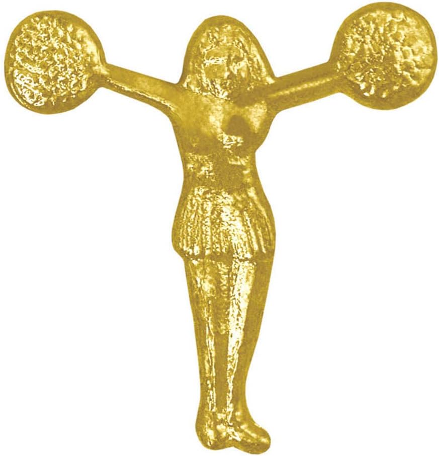 Gold Pom Pom Cheerleader Chenille Lapel Pin