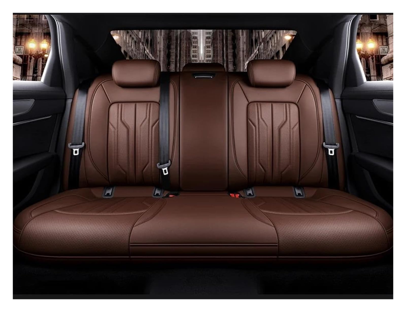 coprisedili anteriori Per Toyota Per Hilux 2015-2019 Fodera Cuscino Supporto Seggiolino Auto Personalizzata Impermeabile Traspirante Similpelle(Brown,SE)