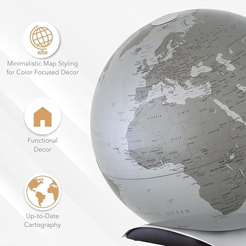 Miniatura 4 de Waypoint Geographic Globo Capital Q - Globo decorativo de escritorio con soporte y aspecto moderno contemporáneo - Límites actuales del país - Fácil